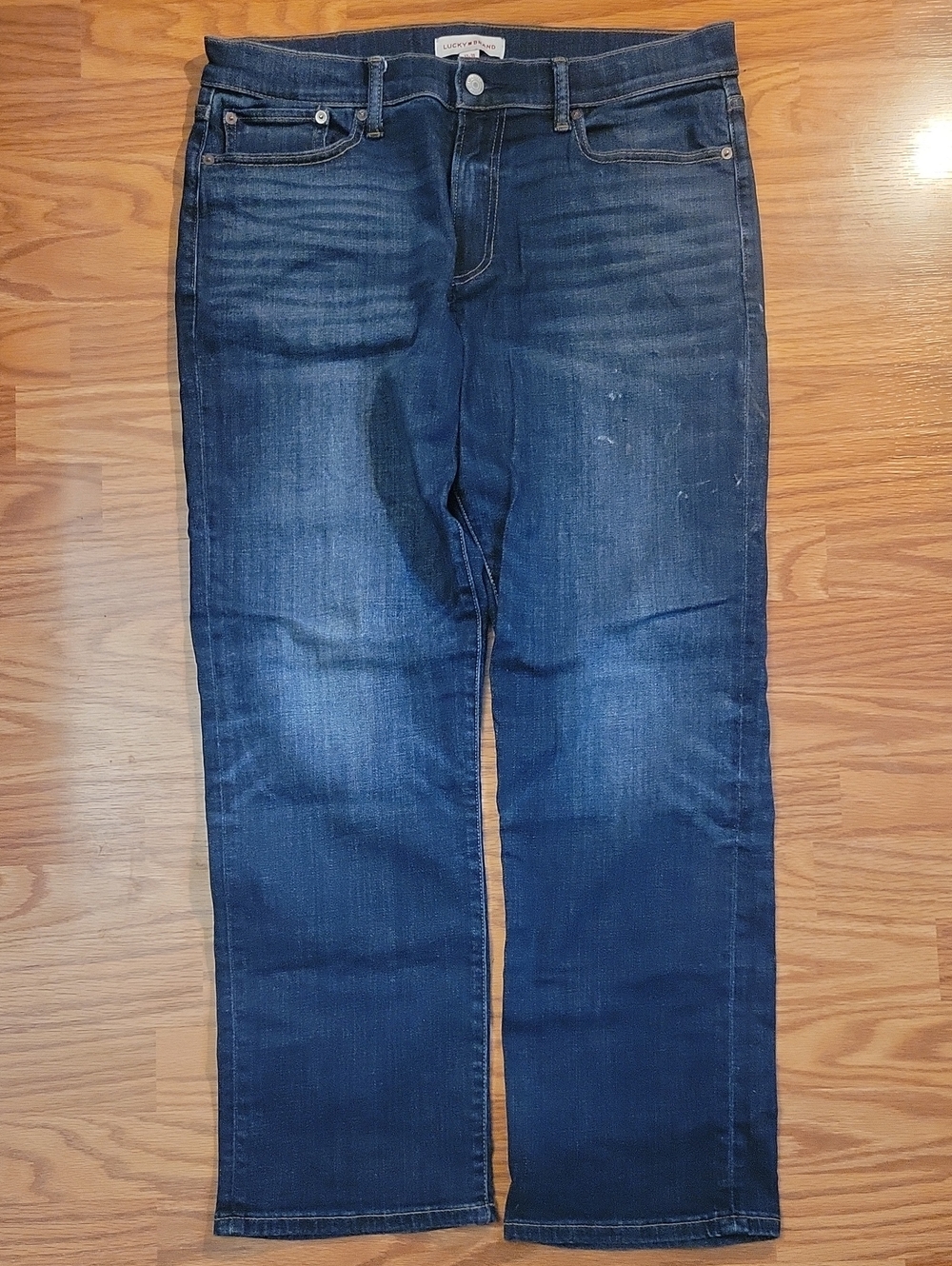 Lucky Brand Men's Straight Leg Jeans in Dark Blue Wash